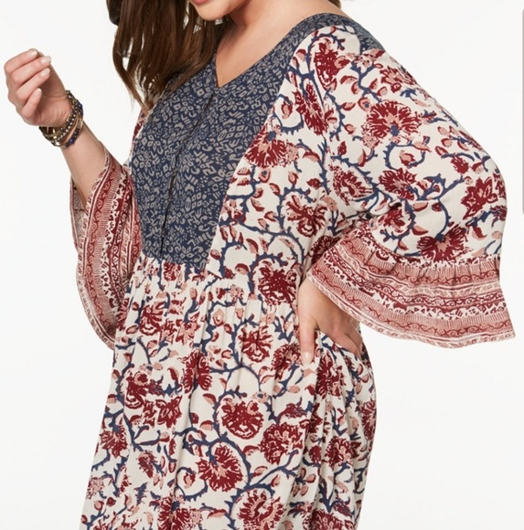 STYLE & CO PLUS SIZE 2X BOHO FALL DRESS NEW - Picture 3 of 4